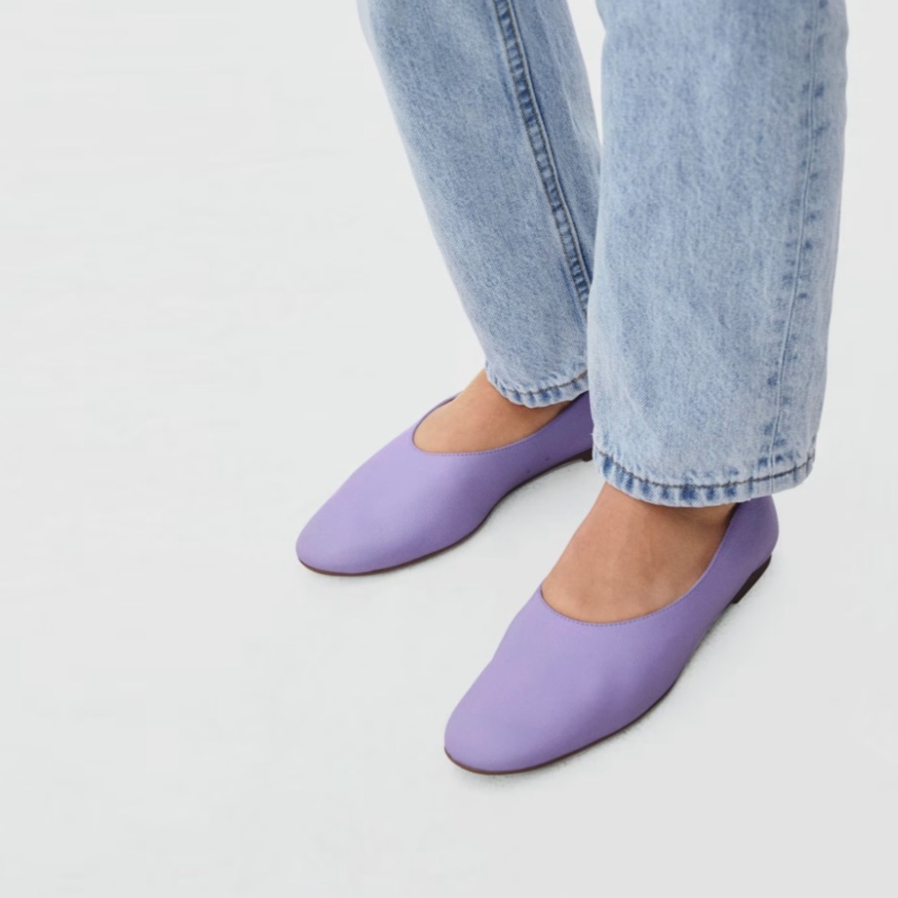 Everlane Italian Leather Day Glove (Size 8, Lavender)